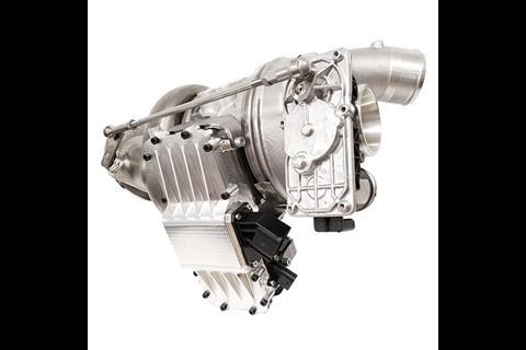 HCCI/RCCI combustion gains a lift from technologies such as BorgWarner’s eTurbo which can augment or store exhaust energy. Image: BW